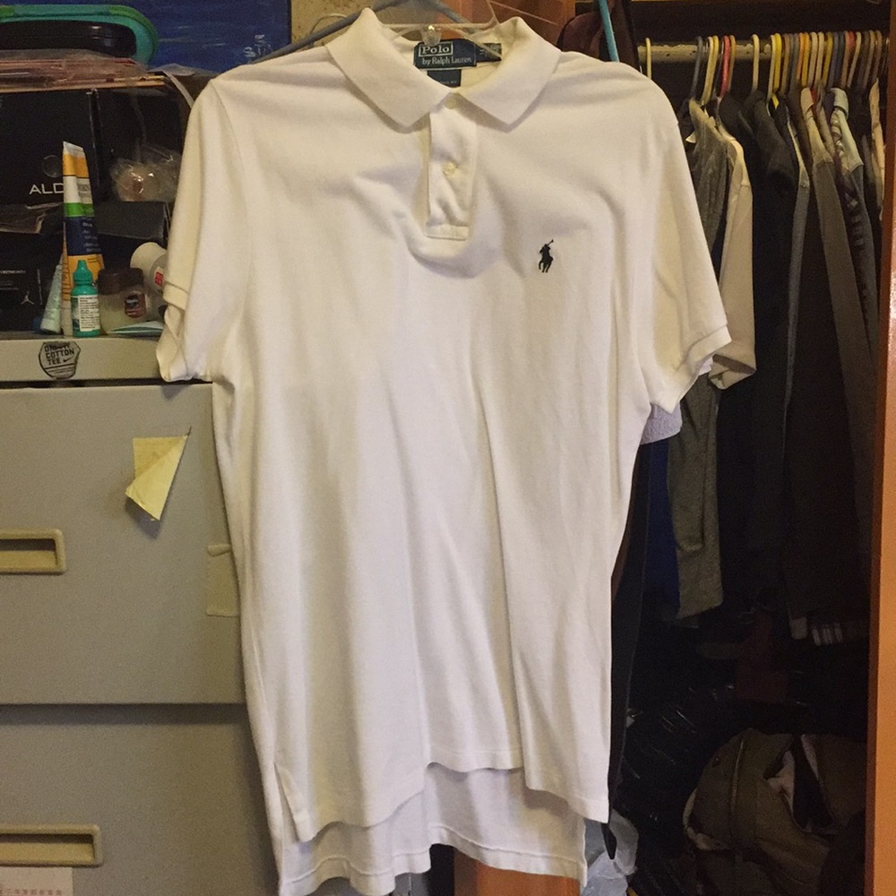 Used white polo Ralph Lauren medium